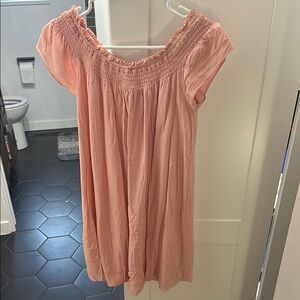 Talula Coral Smocked Dress